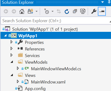 Viewmodel Locator Project Structure